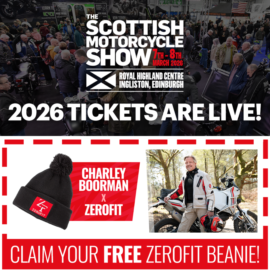 Zerofit Ambassador Charley Boorman To Headline The Scottish Motorcycle