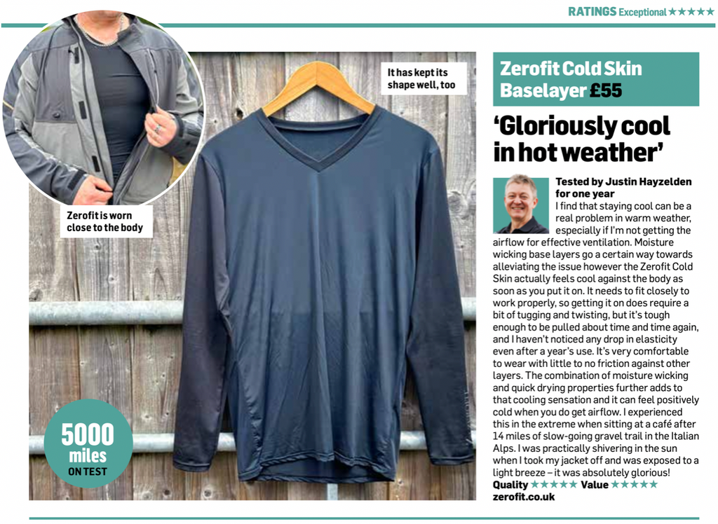 ⭐️⭐️⭐️⭐️⭐️ Zerofit Cold Skin Baselayer - ‘Gloriously cool in hot weath